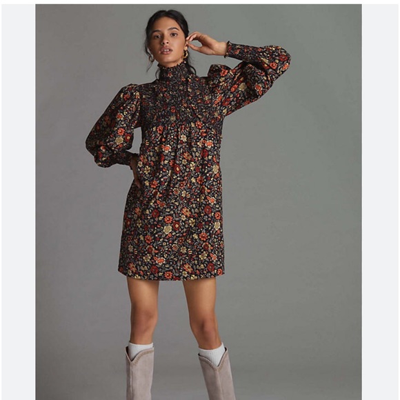 Anthropologie Dresses & Skirts - Anthropologie Plenty by Tracy Reese Smocked Floral Mini Dress boho hippie Medium